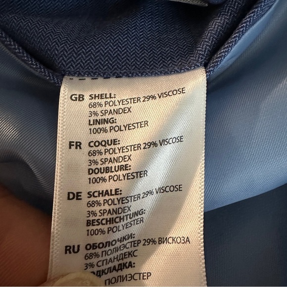 Oak Hill Jacket Perfect Fit Mens 54 Reg Blue Relaxer Micro Chevron Suit Blazer - Picture 10 of 15